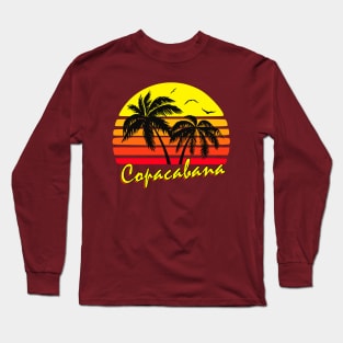 Copacabana Retro Sunset Long Sleeve T-Shirt